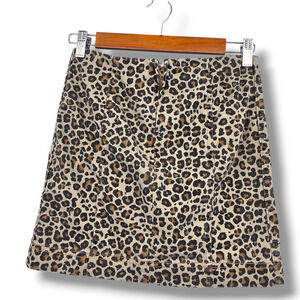 Jolt Women's Leopard‎ Cheetah Print Stretch Mini Denim Skirt Size 3/26w